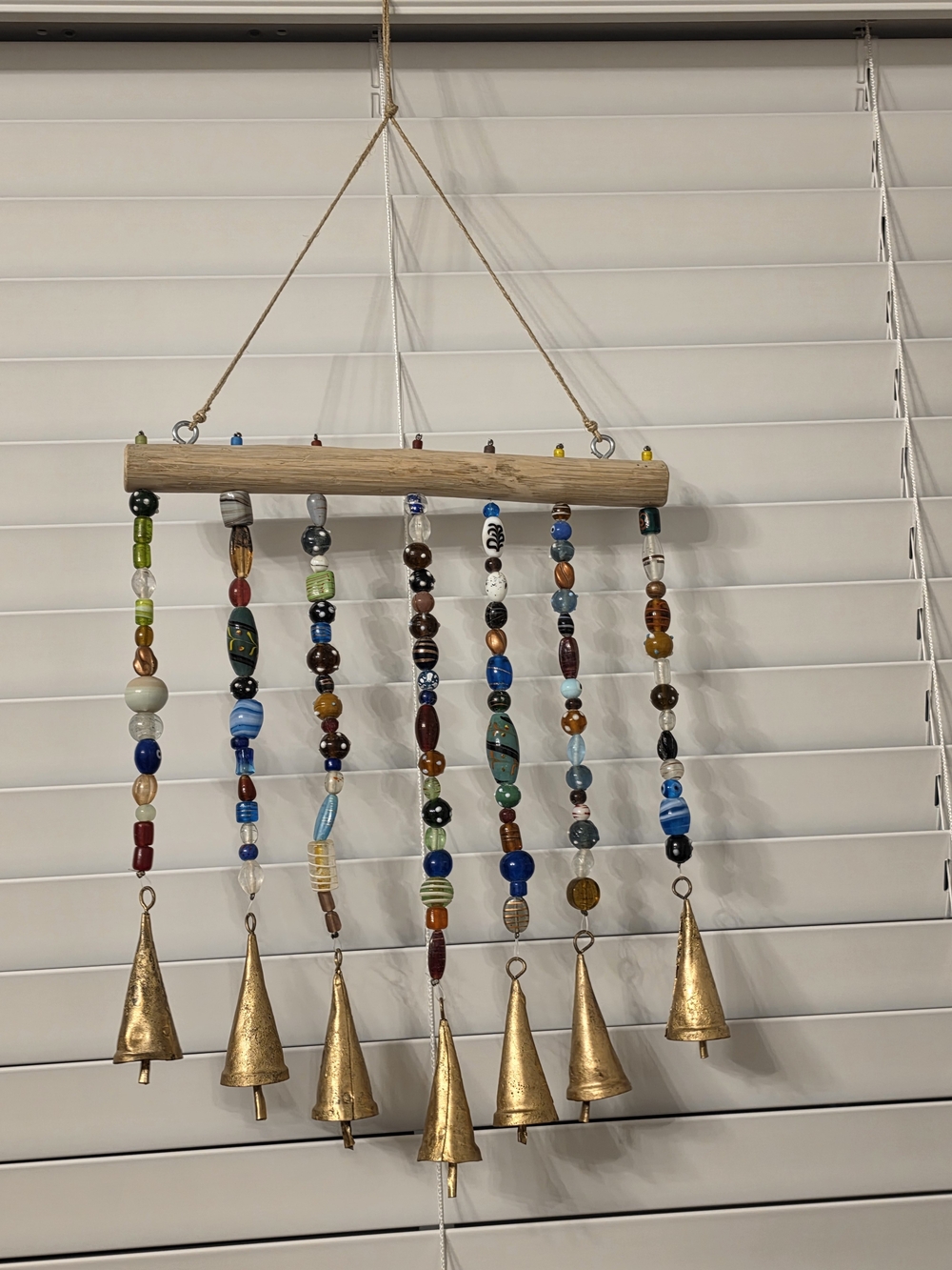 Bohemian Beaded Chime with Gold Bells